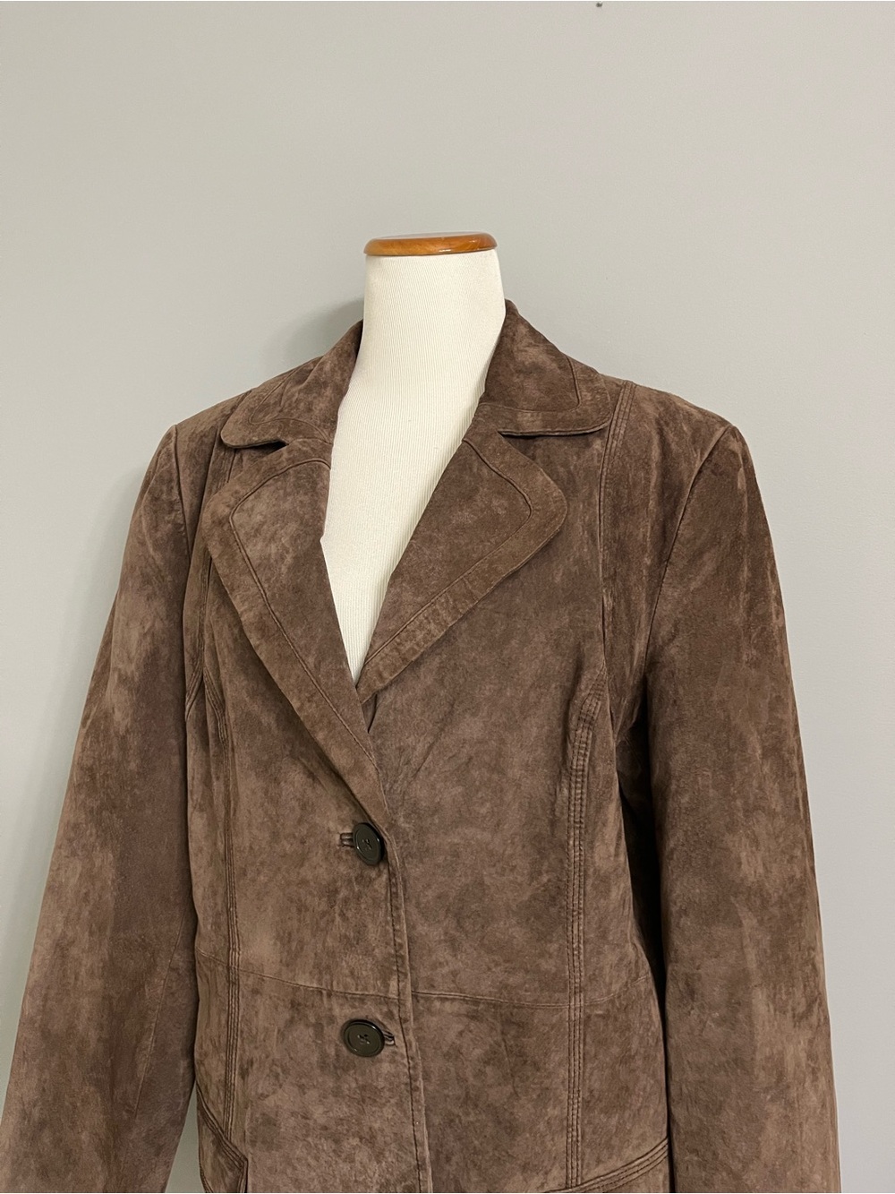 Vintage Y2K Cherokee Brown Suede Blazer Jacket Size XL - Picture 4 of 11